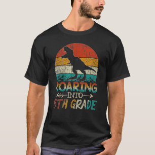 Roaring 5th Grade Dinosaur Rex Back To School Vint T-Shirt
