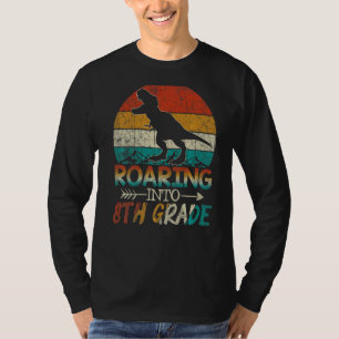 Roaring 8th Grade Dinosaur Rex Back To School Vint T-Shirt