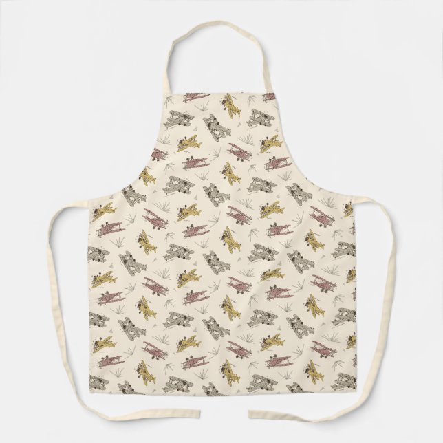 Roaring Art Deco Bi-planes - red yellow pattern.   Apron (Front)