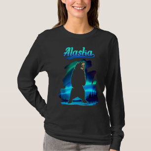 Roaring Bear Alaska Northern Lights Aurora T-Shirt