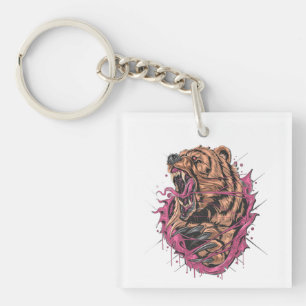 Roaring Bear Keychain