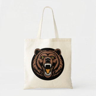 Roaring Bear Power Emblem Tote Bag