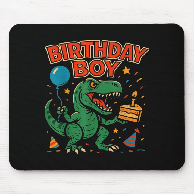 Roaring Birthday Boy Dinosaur Celebration Design _ Mouse Mat (Front)