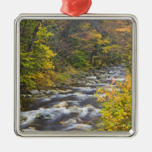 Roaring Brook in fall in Vermont's Green 2 Metal Tree Decoration