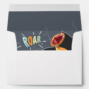 Roaring Dinosaur Baby Shower Dino Envelope Boy