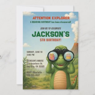Roaring Dinosaur Birthday Invitation