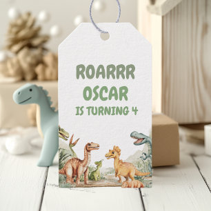 Roaring Dinosaur Birthday Party  Gift Tags