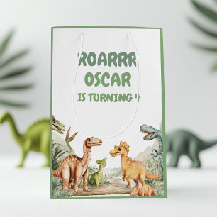 Roaring Dinosaur Birthday Party  Medium Gift Bag