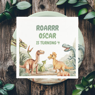 Roaring Dinosaur Birthday Party Napkin