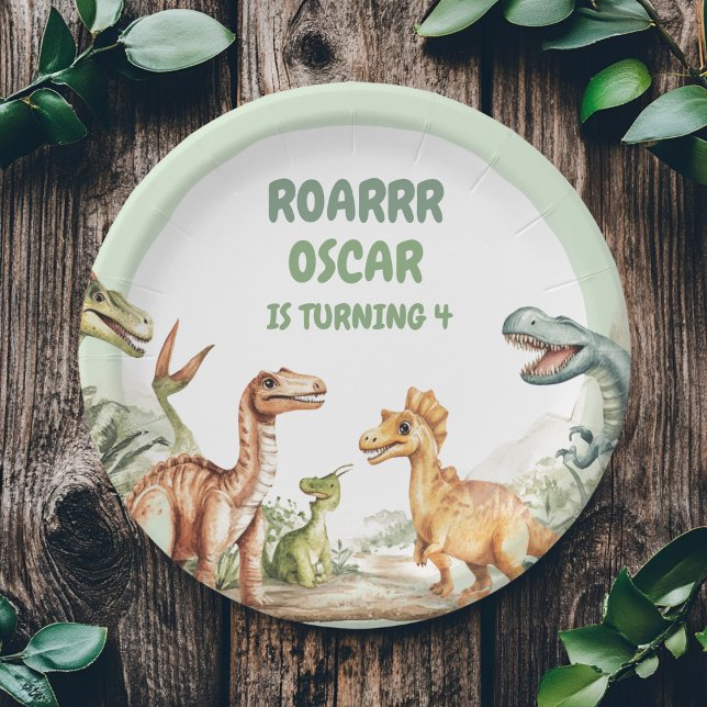 Roaring Dinosaur Birthday Party  Paper Plate (Creator Uploaded)