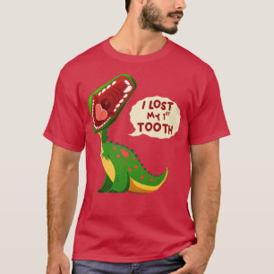 Roaring Dinosaur I Lost My 1st Tooth Funny Tooth F T-Shirt