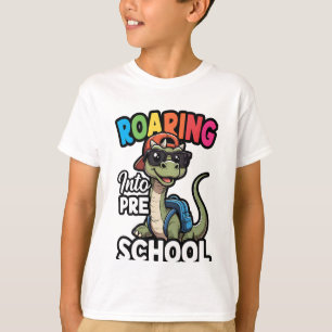 Roaring Dinosaur Preschool Back To School Student T-Shirt