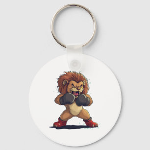 Roaring Fighter Look With This Lion In Boxing Glov Key Ring