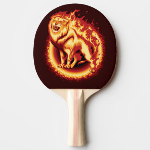 Roaring Fire Lion Ping Pong Paddle