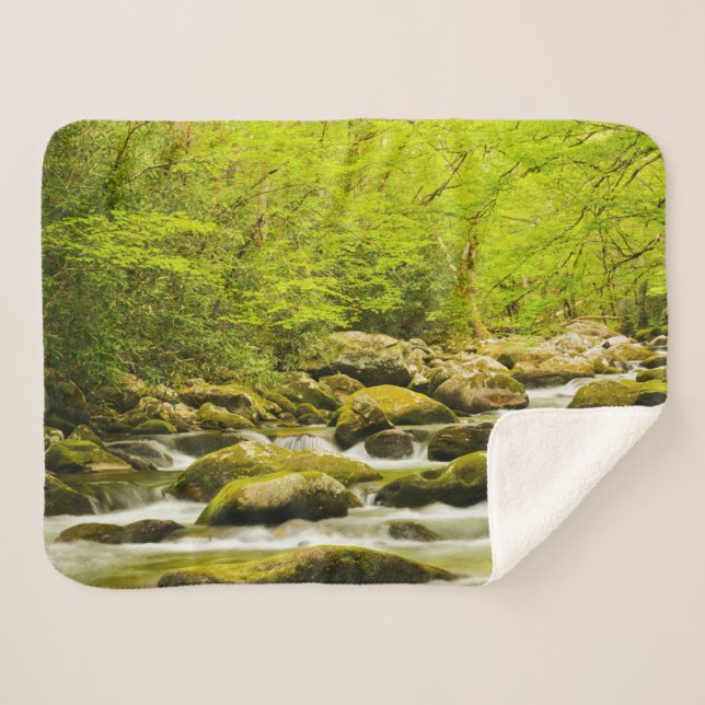 Roaring Fork in Spring Sherpa Blanket (Front (Horizontal))