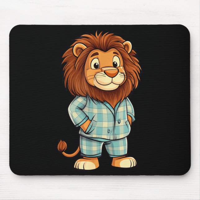 Roaring Giggles_ Lion In Pajama Costume For Sleepy Mouse Mat (Front)