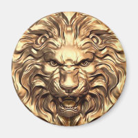 Roaring gold lion head