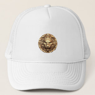 Roaring Gold Lion Head Trucker Hat