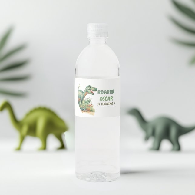 Roaring Good Time Dinosaur Party  Water Bottle Label (Creator Uploaded)