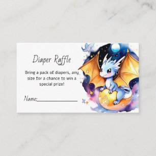 Roaring Good Time:Dragon Baby Shower Diaper Raffle Enclosure Card