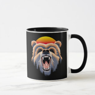 Roaring Grizzly Bear Face Mug