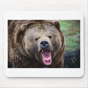 Roaring Grizzly Bear Mouse Mat
