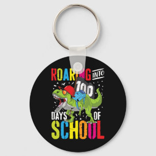Roaring Into 100 Days Of School Fun T Rex Dinosaur Key Ring