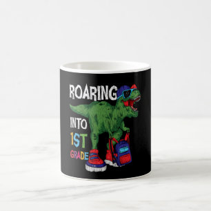 Roaring Into 1st Grade Dinosaur Back To School Kid Coffee Mug