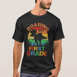 Roaring Into 1st Grade Dinosaur Rex Back to School T-Shirt
