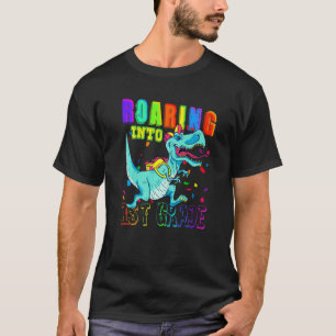 Roaring Into 1st Grade Dinosaur Rex Back To School T-Shirt