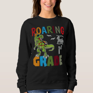 Roaring Into 1st Grade Dinosaur Rex Boys Back To S Sweatshirt