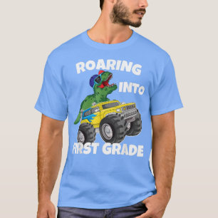 Roaring into 1st Grade Monster Truck Dinosaur T-Re T-Shirt
