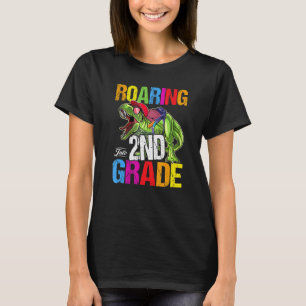 Roaring Into 2nd Grade Dinosaur Back To School Kid T-Shirt