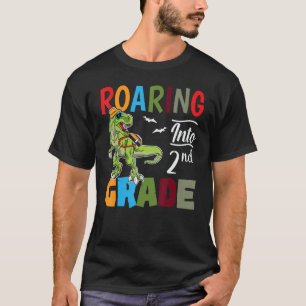 Roaring Into 2nd Grade Dinosaur Back To School T-Shirt