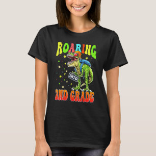 Roaring Into 2nd Grade Rex Dinosaur Back To School T-Shirt