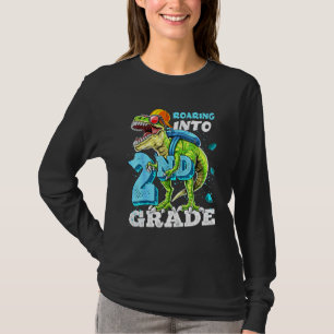 Roaring Into 2nd Grade T Rex Boys T-Shirt