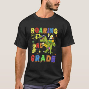 Roaring Into 3Rd Grade Dinosaur Backpack Back To S T-Shirt