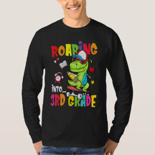 Roaring Into 3rd Grade Dinosaur Boys Kids Back To T-Shirt