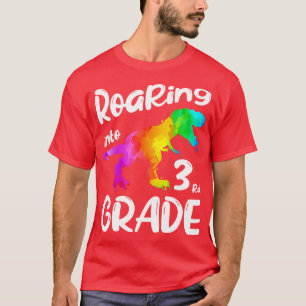 Roaring Into 3rd Grade Third Dinosaur Back to Scho T-Shirt