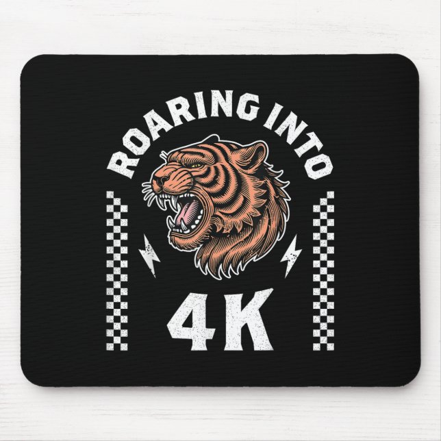 Roaring Into 4k Tiger Back To School Kid Im Ready  Mouse Mat (Front)