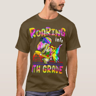 Roaring into 4th Grade T Re Dinosaur Saurus Pencil T-Shirt