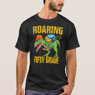 Roaring Into 5th Grade Dinosaur Back To School Boy T-Shirt