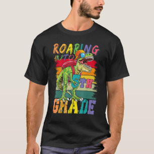 Roaring Into 5th Grade Dinosaur Backpack Back To S T-Shirt
