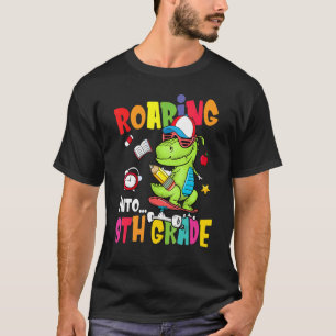 Roaring Into 8th Grade Dinosaur Boys Kids Back To T-Shirt