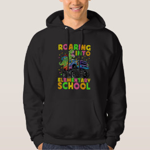 Roaring into Elementary School Dinosaur Back to Sc Hoodie