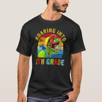 Roaring Into Fifth Grade Rex Happy 5th Day Of Scho T-Shirt