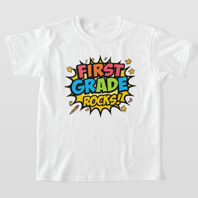 Roaring Into First Grade T-Shirt (Laydown)