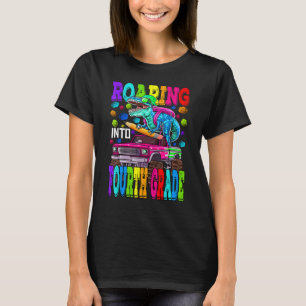 Roaring Into Fourth Grade Monster Truck Dinosaur B T-Shirt