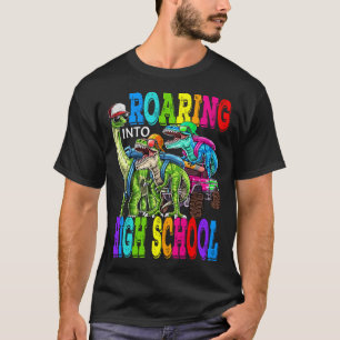Roaring Into High School Monster Truck Dinosaur T- T-Shirt