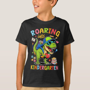 Roaring Into Kindergarten Back To School Boys T-Re T-Shirt
